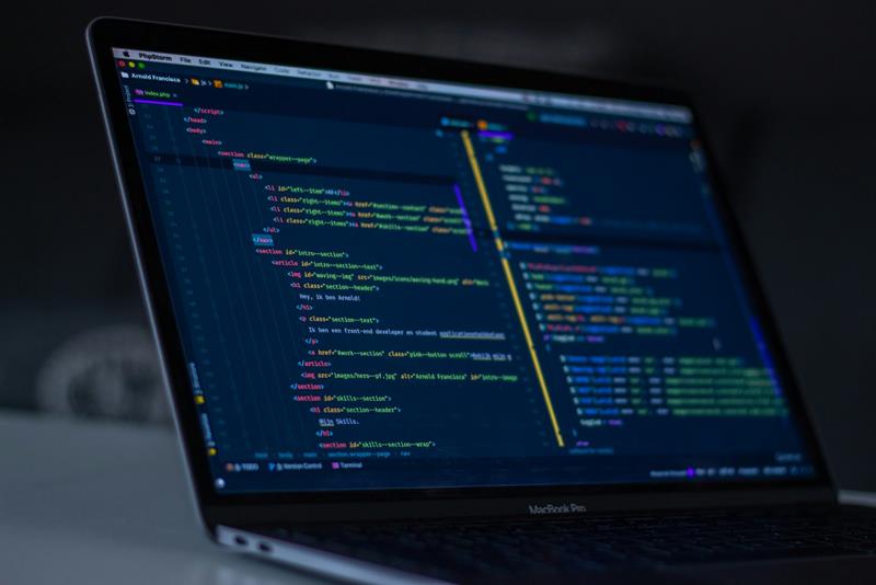 Code editor open on a laptop screen